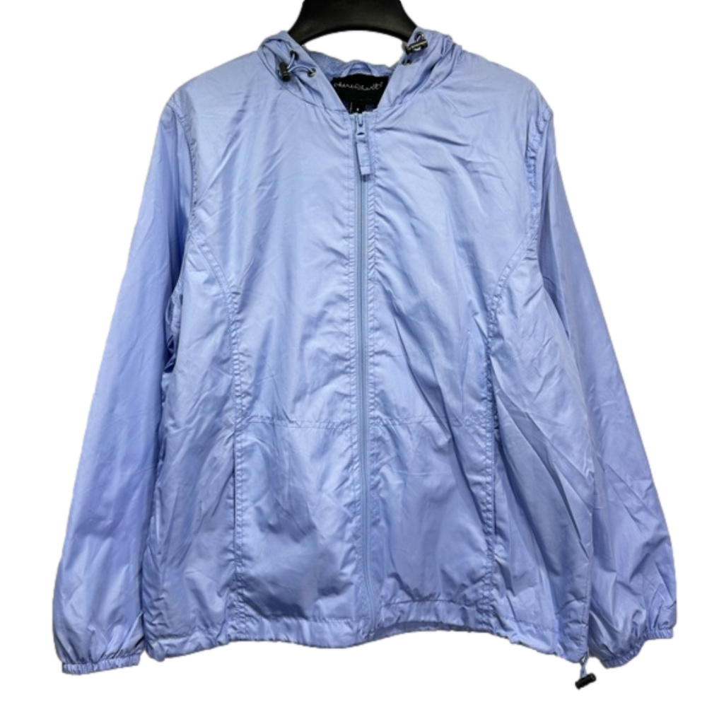Keren Hart Periwinkle Hooded Zip Front Windbreaker Jacket Women’s Size Small